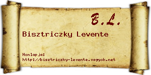 Bisztriczky Levente névjegykártya